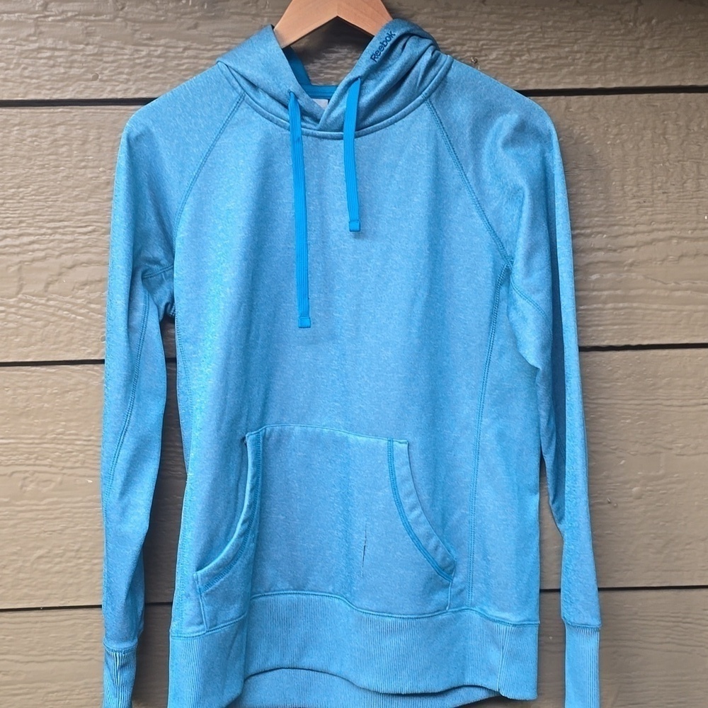 Reebok Turquoise Hooded Sweatshirt Medium